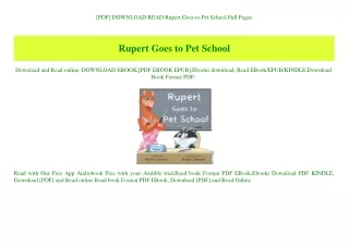 [PDF] DOWNLOAD READ Rupert Goes to Pet School Full Pages