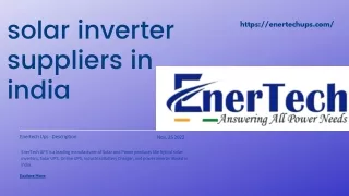 solar inverter supplier in India - Enertech ups
