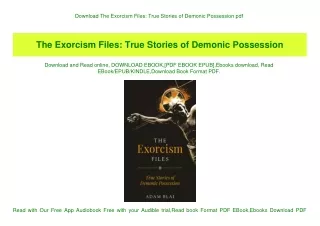 Download The Exorcism Files True Stories of Demonic Possession pdf