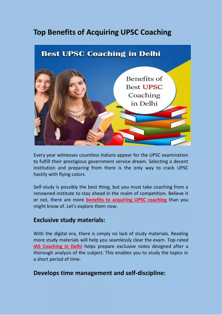 top benefits of acquiring upsc coaching