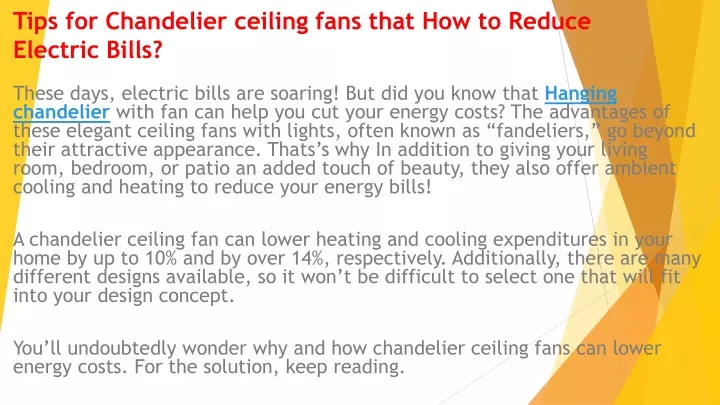 tips for chandelier ceiling fans that how to reduce electric bills