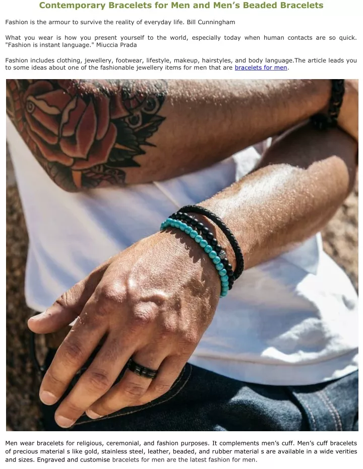 contemporary bracelets for men and men s beaded