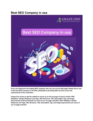 Best SEO Company in usa