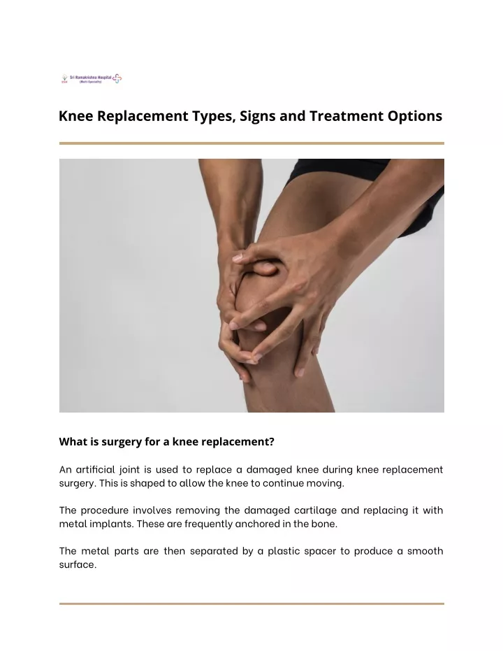 knee replacement types signs and treatment options