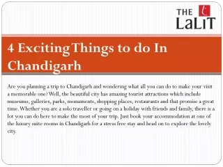 4 exciting things to do in chandigarh