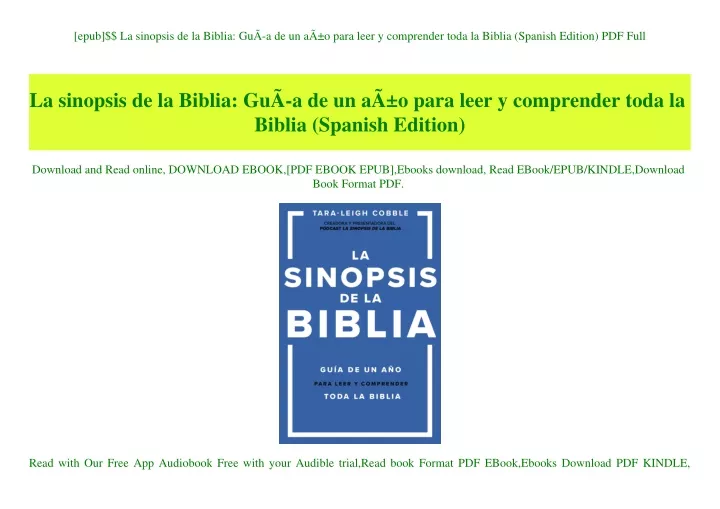 PPT - [epub]$$ La Sinopsis De La Biblia GuÃƒÂ­a De Un AÃƒÂ±o Para Leer ...