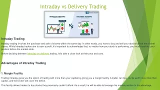intraday vs delivery trading