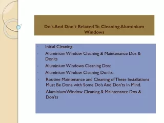 do s and don t related to cleaning aluminium windows