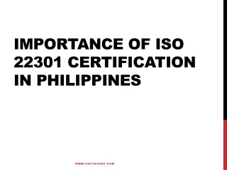 Importance of ISO 22301 Certification in Philippines