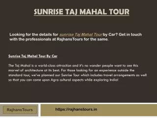 Sunrise Taj Mahal Tour