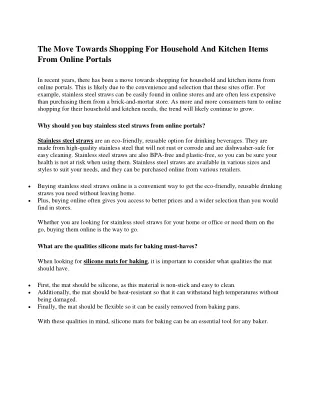 the move towards shopping for household
