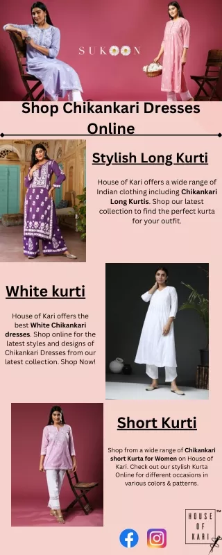 Shop Stylish chikankari Dresses For Women Online