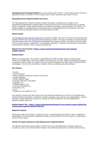 hip replacement implants market size was valued