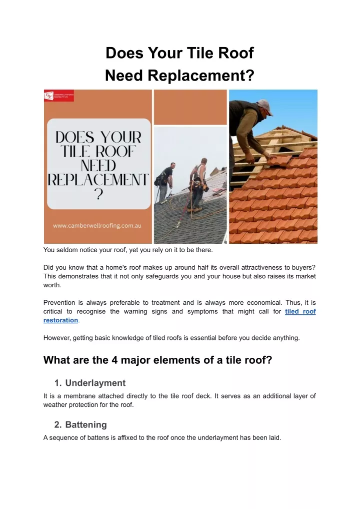 does your tile roof need replacement