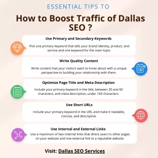 How to Boost Traffic of Dallas SEO