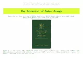 [R.E.A.D] The Imitation of Saint Joseph Book