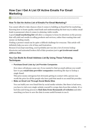 how can i get a list of active emails for email