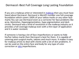 Dermacol Best Full Coverage Long Lasting Foundation
