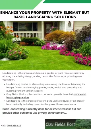 Enhance Your Property With Elegant but Basic Landscaping Solutions