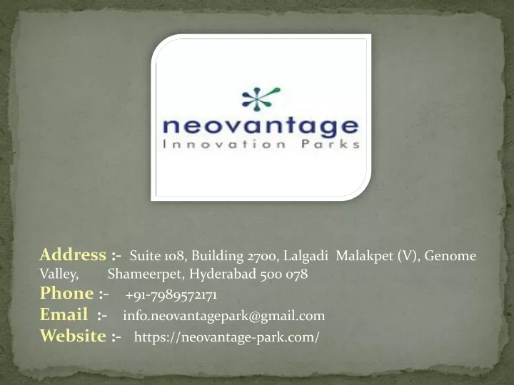 address suite 108 building 2700 lalgadi malakpet