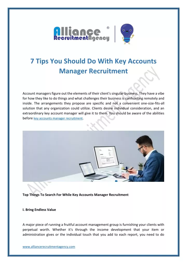 7 tips you should do with key accounts manager