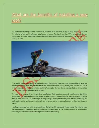 the roof of any building whether commercial