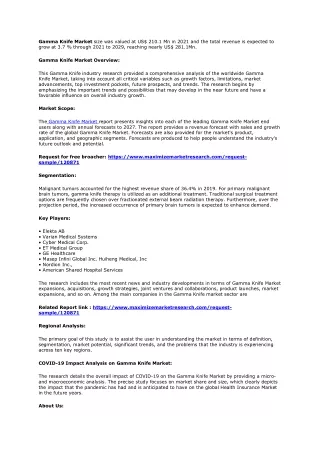 gamma knife market size was valued