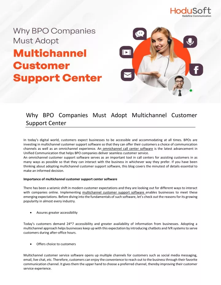 why bpo companies must adopt multichannel