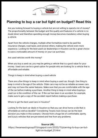 Planning to buy a car but tight on budget? Read this