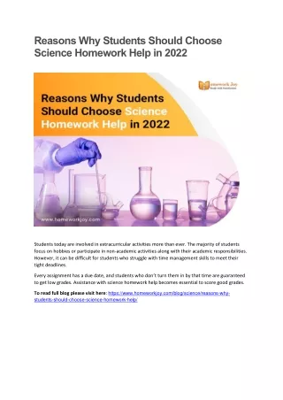 reasons why students should choose science