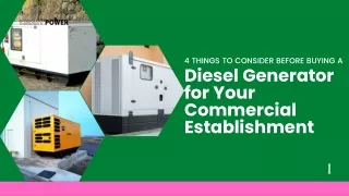 4 Things to Consider Before Buying a Diesel Generator for Your Commercial Establishment