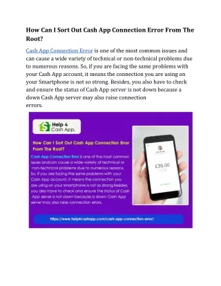 How Can I Sort Out Cash App Connection Error From The Root
