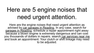 here are 5 engine noises that need urgent