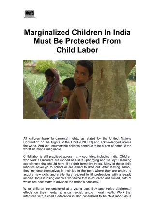 marginalized children in india must be protected