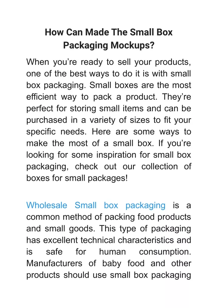 how can made the small box packaging mockups