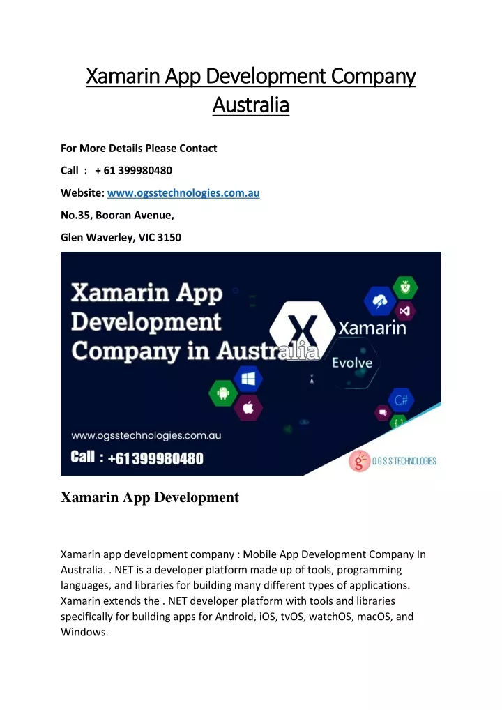 xamarin app development company xamarin