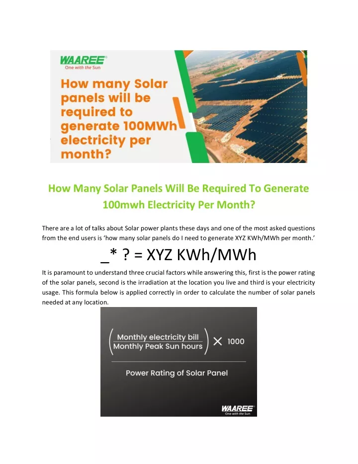 how many solar panels will be required