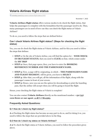 Volaris Airlines flight status 2022