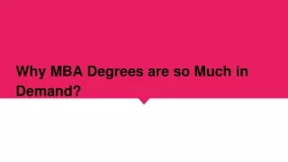 why mba degrees are so much in demand