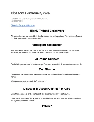 blossom community care