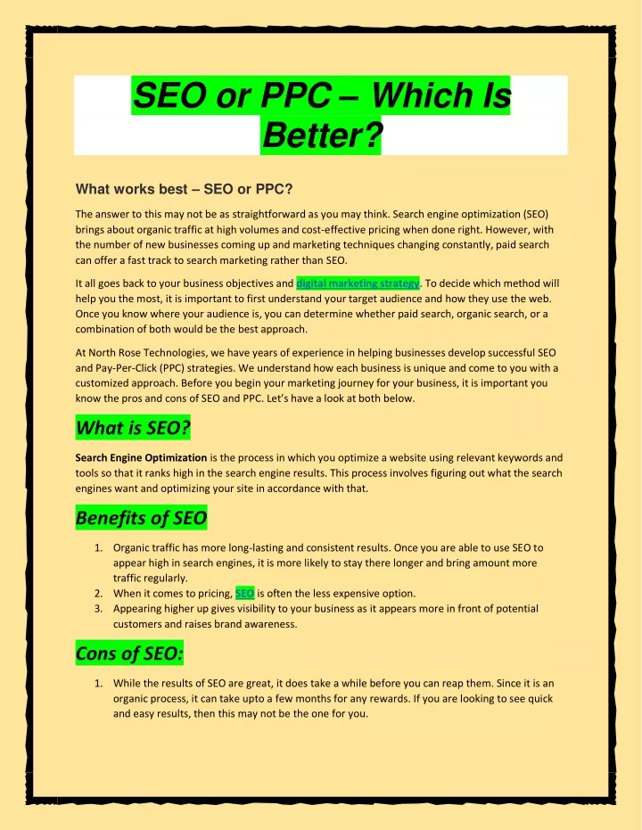 seo or ppc which is better