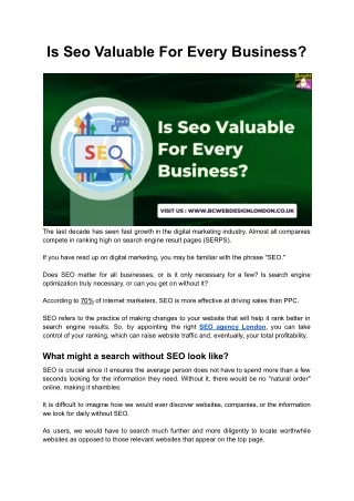 is seo valuable for every business