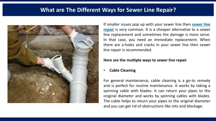 what are the different ways for sewer line repair