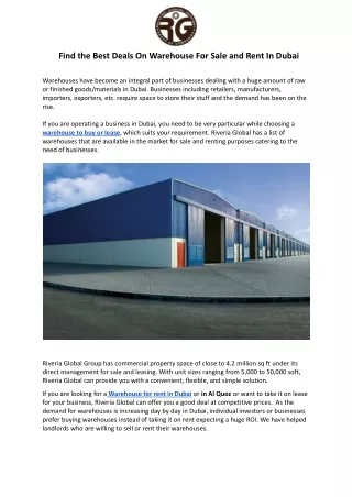 find the best deals on warehouse for sale