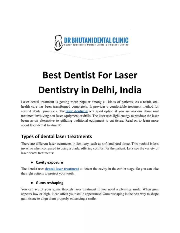 best dentist for laser dentistry in delhi india