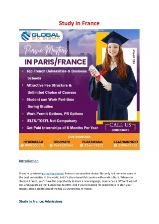 Study in France