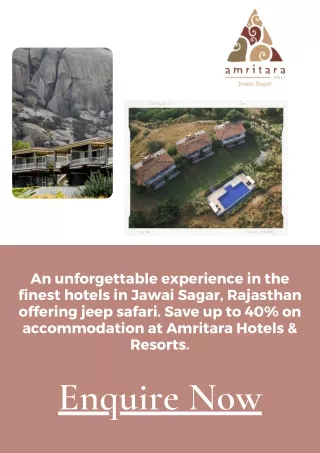 Best Hotels in Rajasthan - Amritara Jawai Sagar Rajasthan