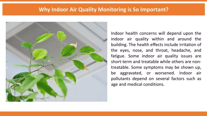 why indoor air quality monitoring is so important