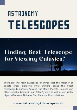 Best Telescope for Viewing Galaxies | Astronomy Telescopes