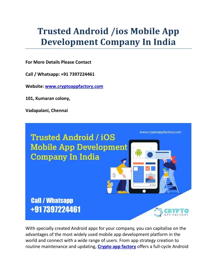 trusted android ios mobile app development
